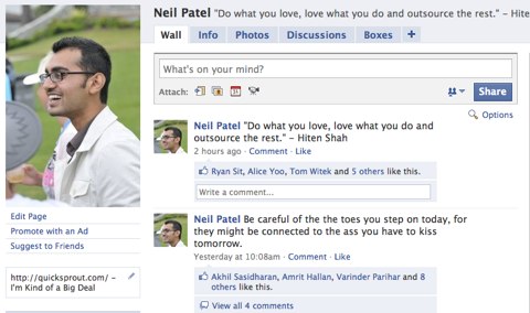 facebook fan page