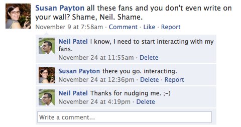 facebook fan calls me out