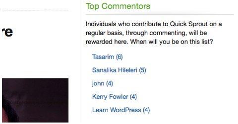 top commentors
