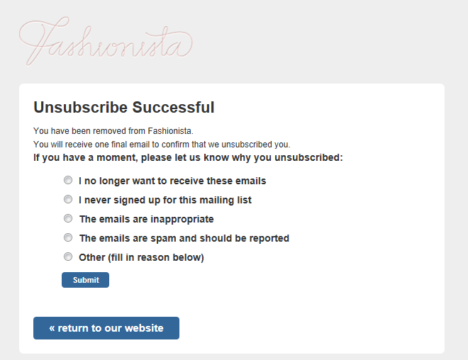 6 Fashionistas survey