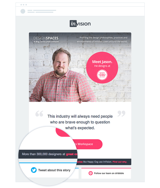 invision customer numbers email social proof