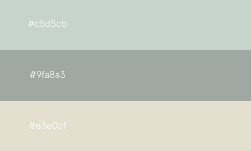 Grey green and taupe color palette for 2019 websites