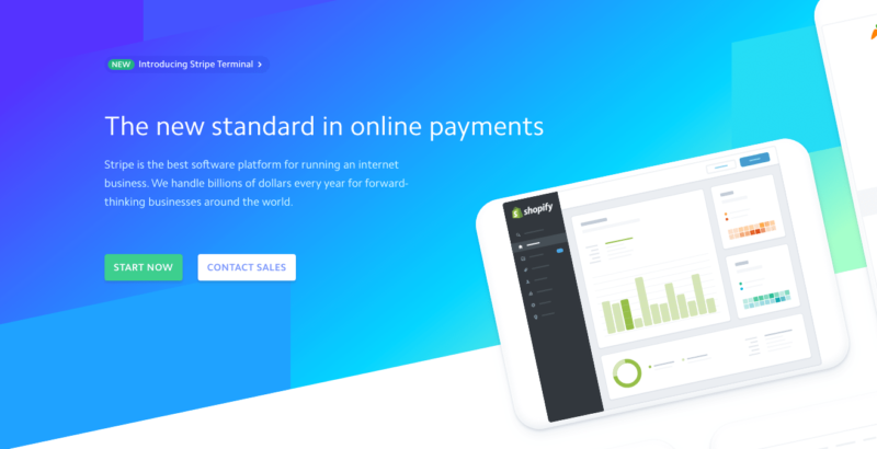 Stripe homepage 2019