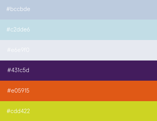 Multicolor palette for 2019 trendy website