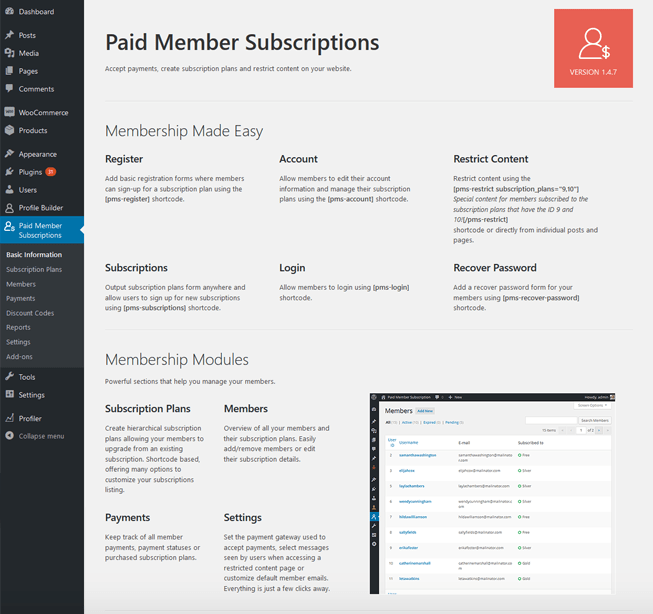 Paid Member Subscriptions