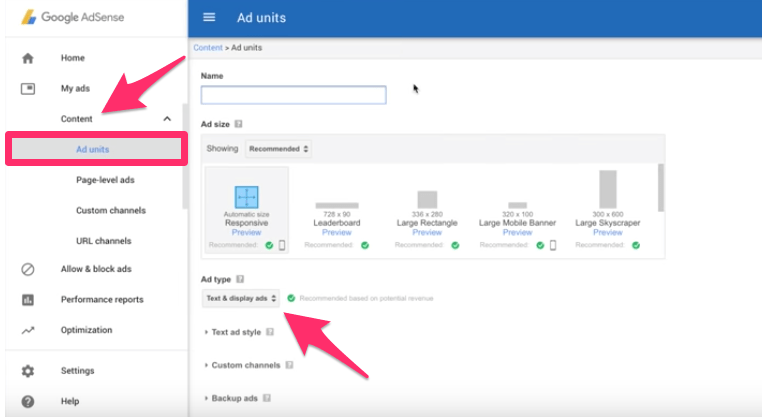 Configure Adsense Ad Units