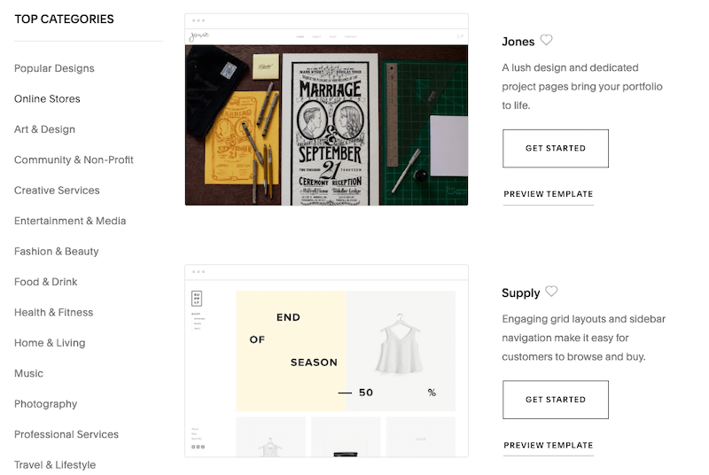 Squarespace ecommerce themes