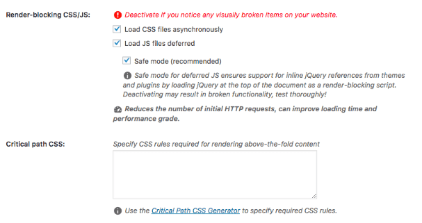 WP Rocket Asynchronous Loading