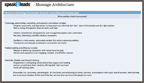 Message Architecture Example