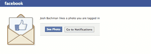 Facebook Email Notification Example