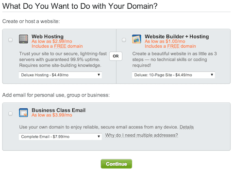 godaddy upsell