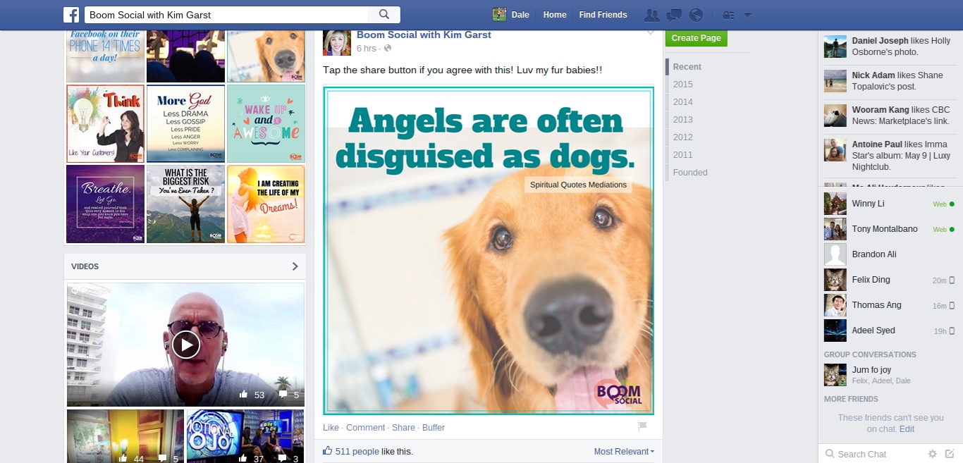 Example of a Facebook post.