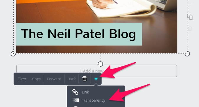 Canva transparency feature example