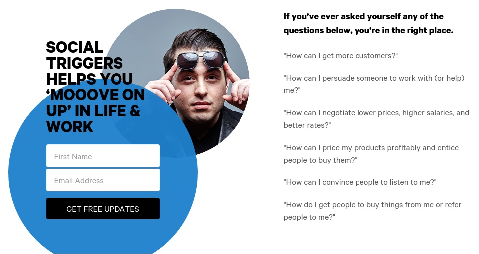 Example of about page asking for email opt-in.