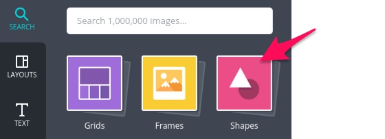 Canva shapes feature