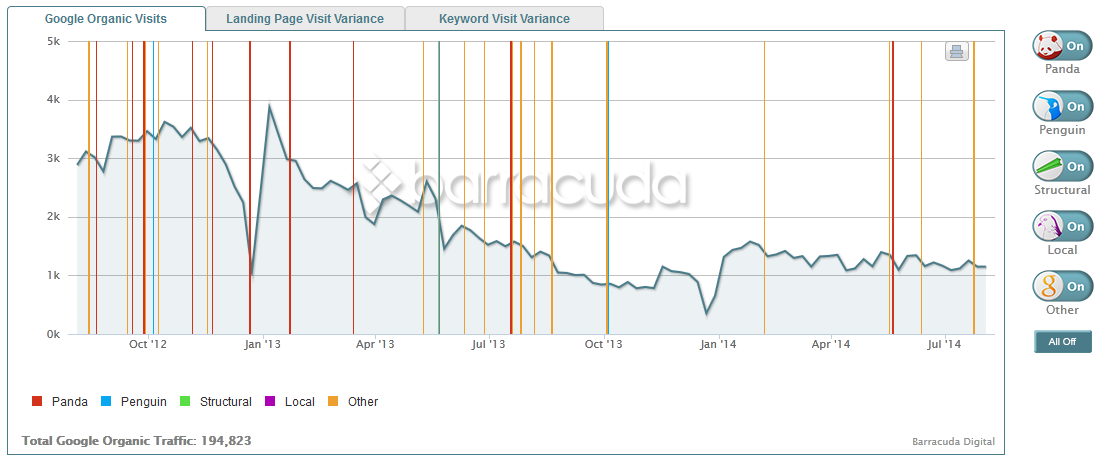 Google organic visits