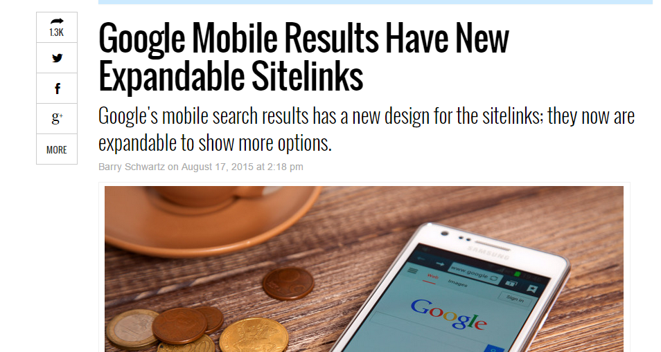 Article image of Google Mobile Results Have New Expandable Sitelinks.