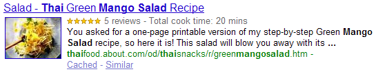 Rich snippet image of a salad recipe. 