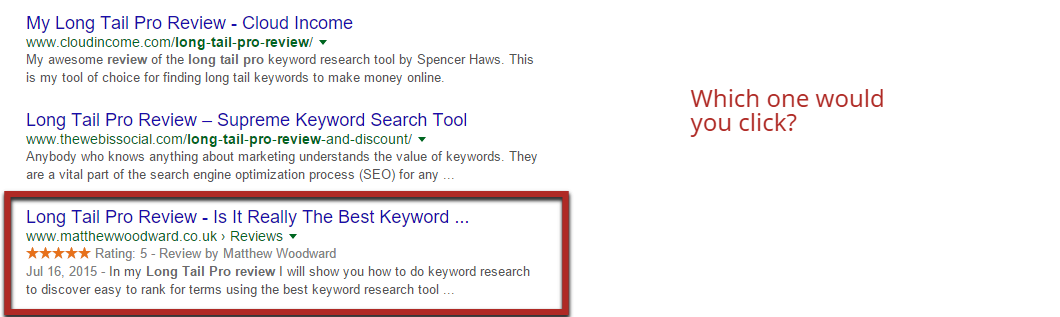 image19 Image of a Google search for the term review and the resulting rich snippet result shown.