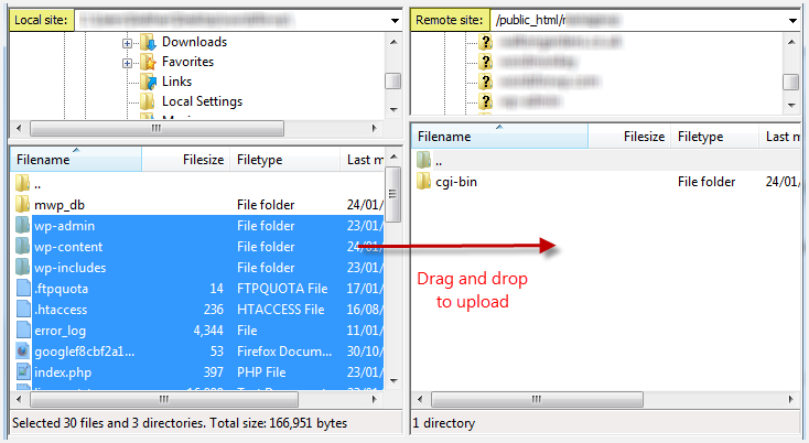 Drag and drop all files into “public_html” folder