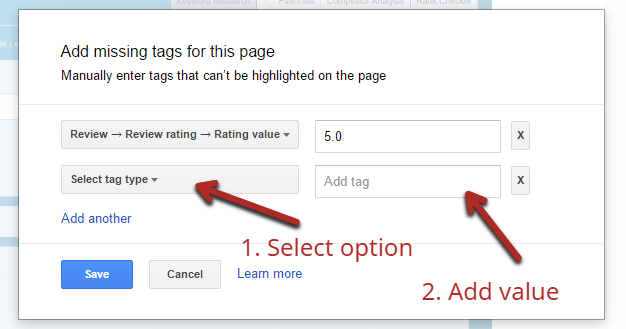 image36 Image of screen to add tag types and assigning values.