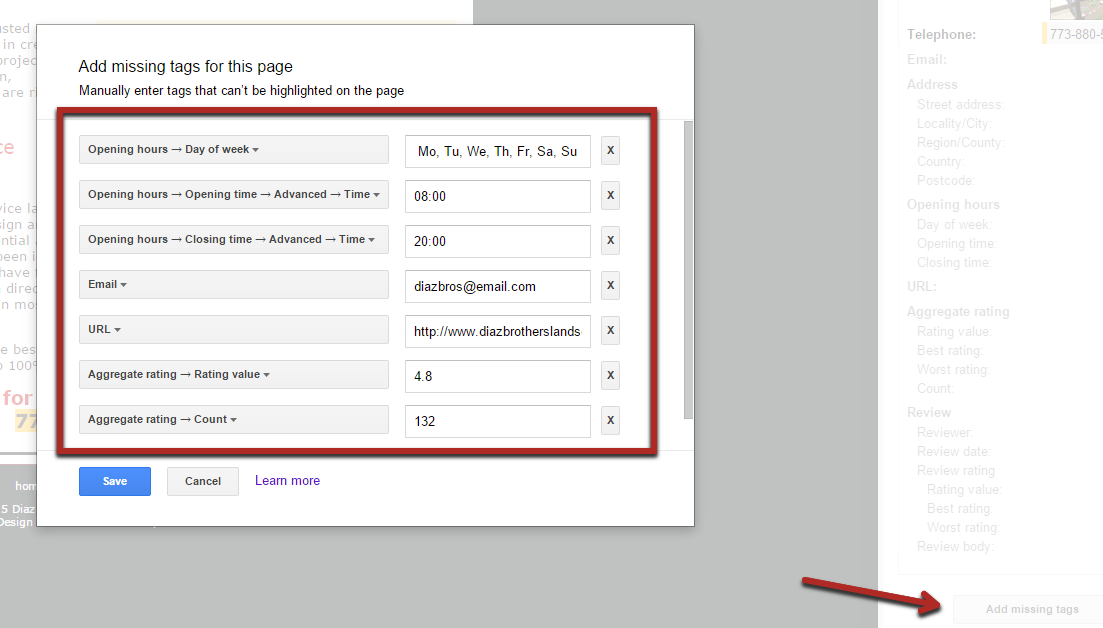 image37 Screenshot of tag options.