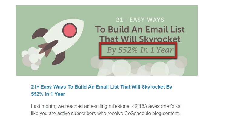 Email by Coschedule blog content to build an email list that will skyrocket.