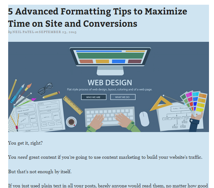 5 Advanced Formatting Tips to Maximize Time on Site and Conversions example.