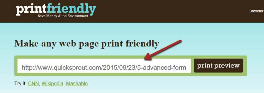 printfriendly make any web page print friendly tool.