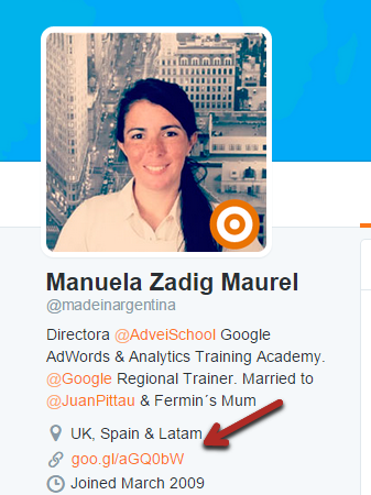 Twitter profile example
