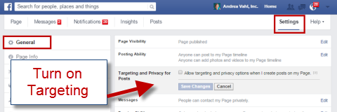 Facebook - turn on targeting.