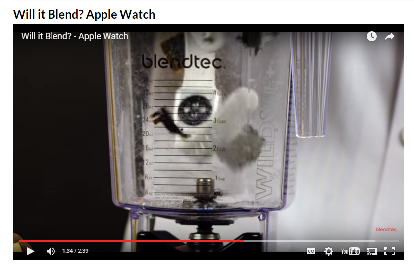 Will it Blend? Apple watch video example