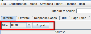 Image of filter HTML export.