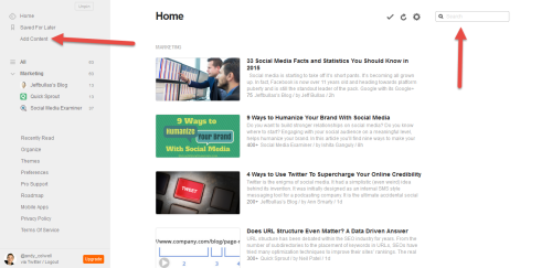 Feedly content marketing tool example 2