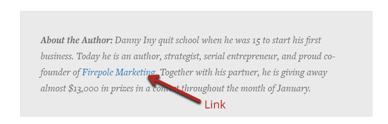 About the author - link to firepole marketing example