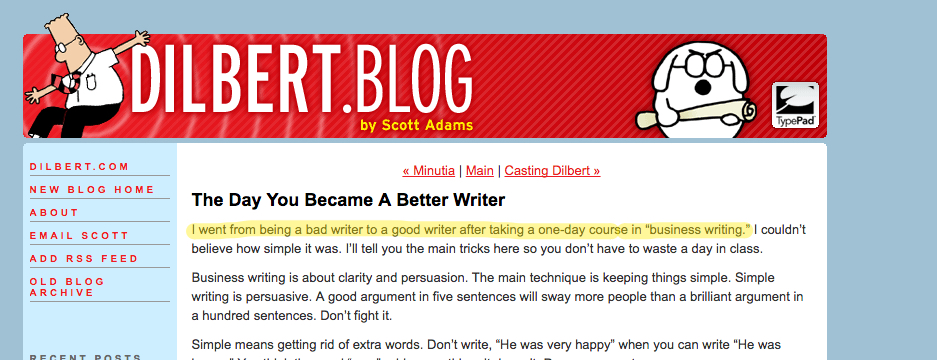 Dilbert.blog by Scott Adams example.