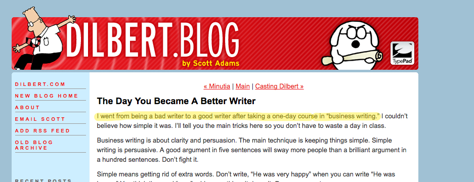 how to write an introduction for an article Dilbert.blog by Scott Adams example.