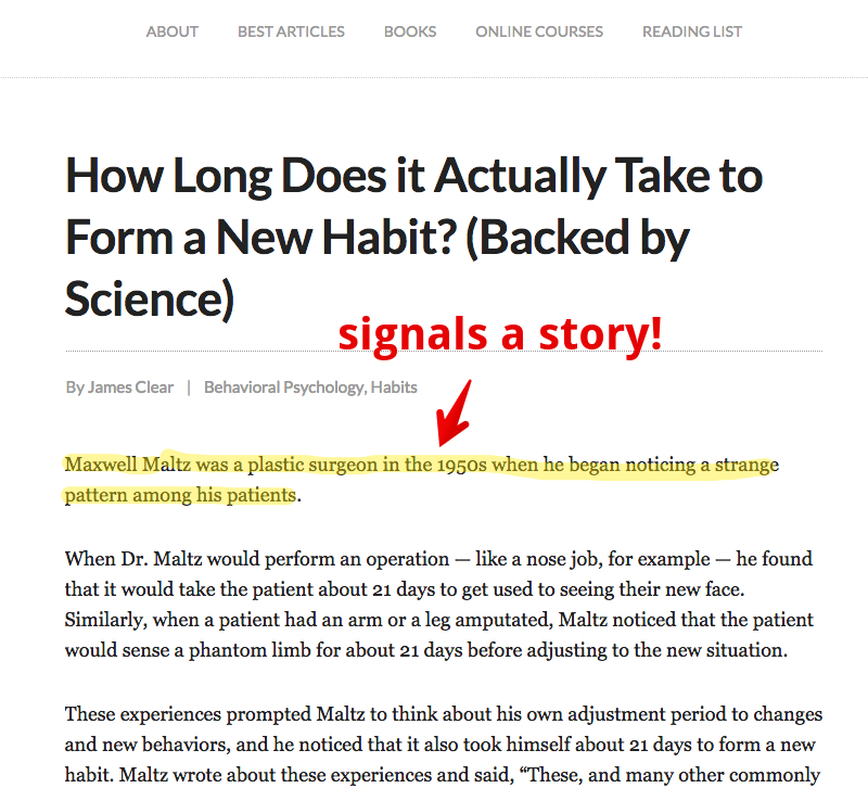 how to write an introduction for an article How long does it actually take to form a new habit? (backed by science) article by James Clear introduction to article example.
