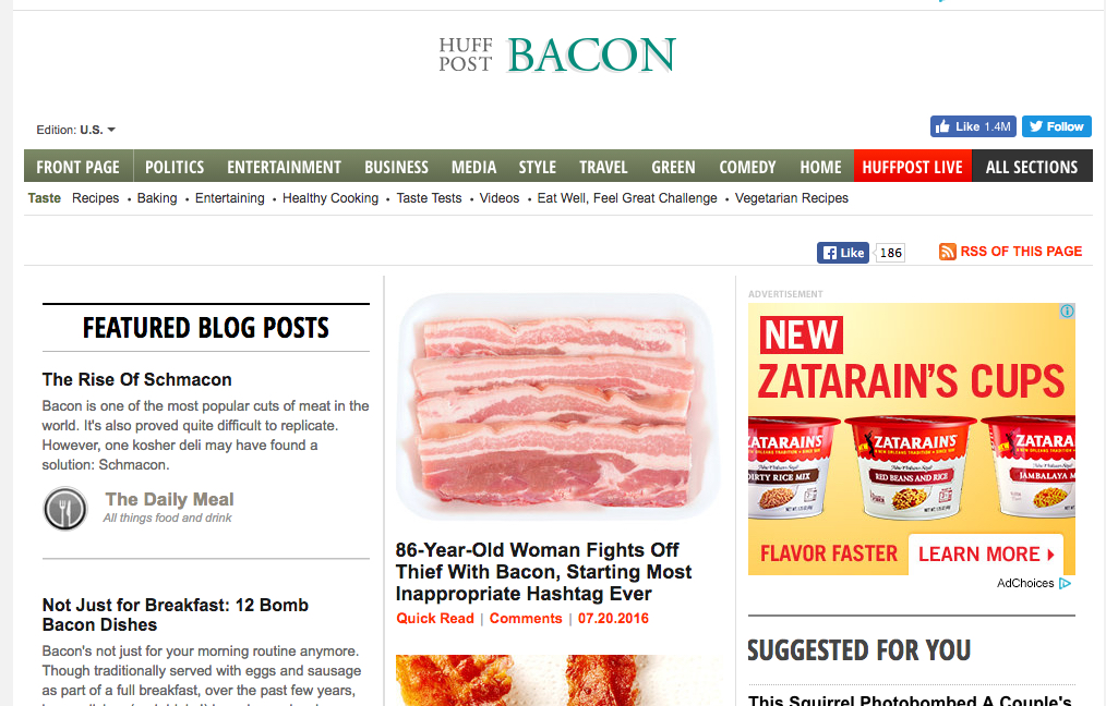 Huff Post bacon archive.