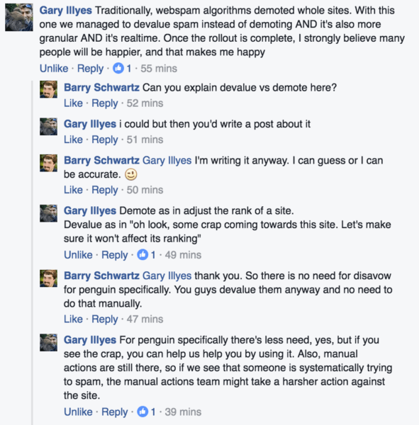 Example of social media post with comments, questions, and answers.