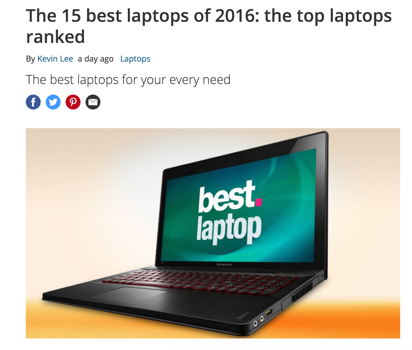 The 15 best laptops of 2016: the top laptops ranked blog post by Kevin Lee image