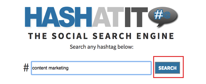 Hash At It social search engine for hashtags.