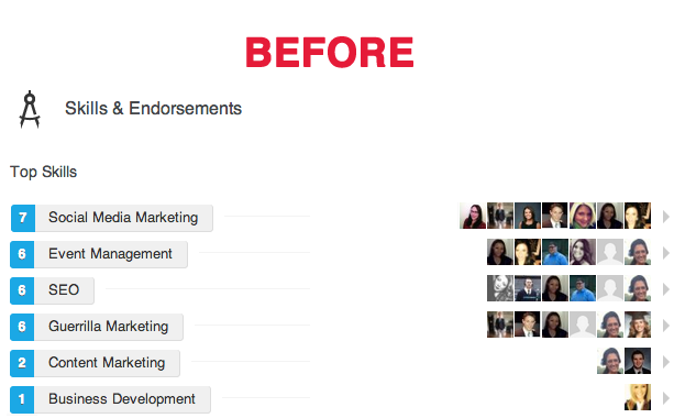 Screenshot - before and after sending endorsement request messages. 