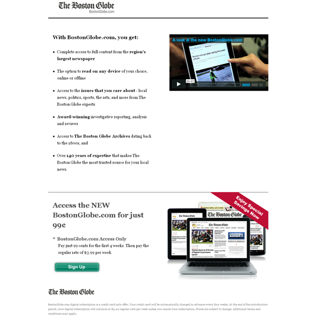 boston globe below fold