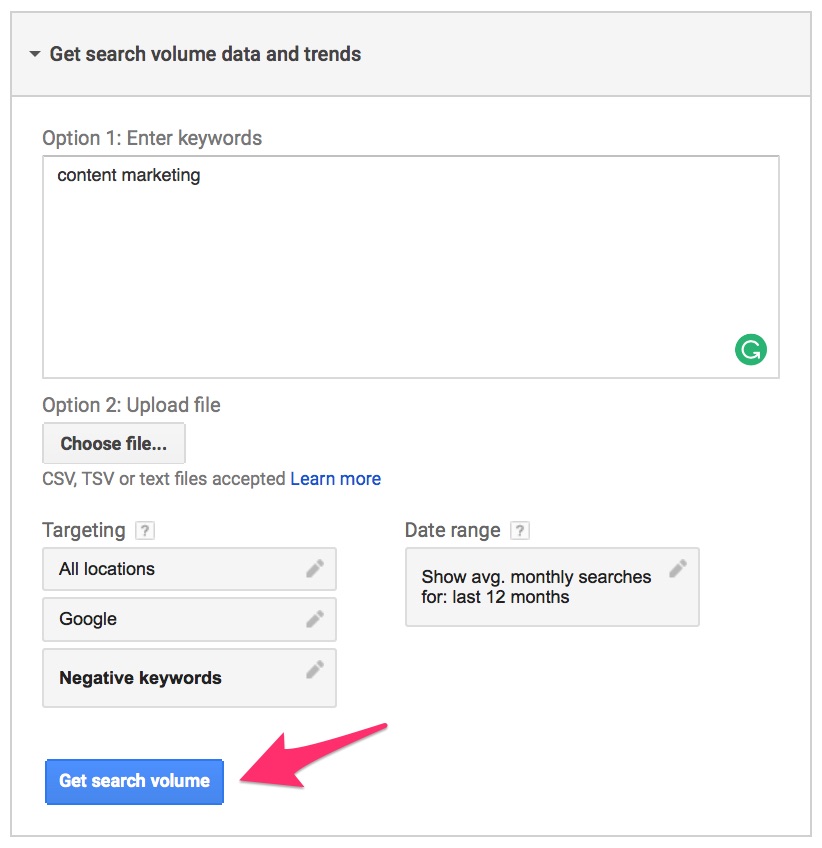 Keyword Planner Google AdWords