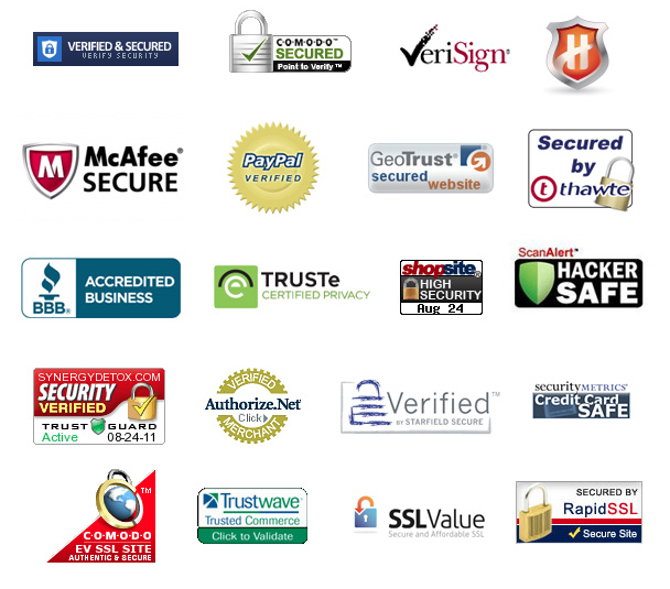 Image of various website security badges