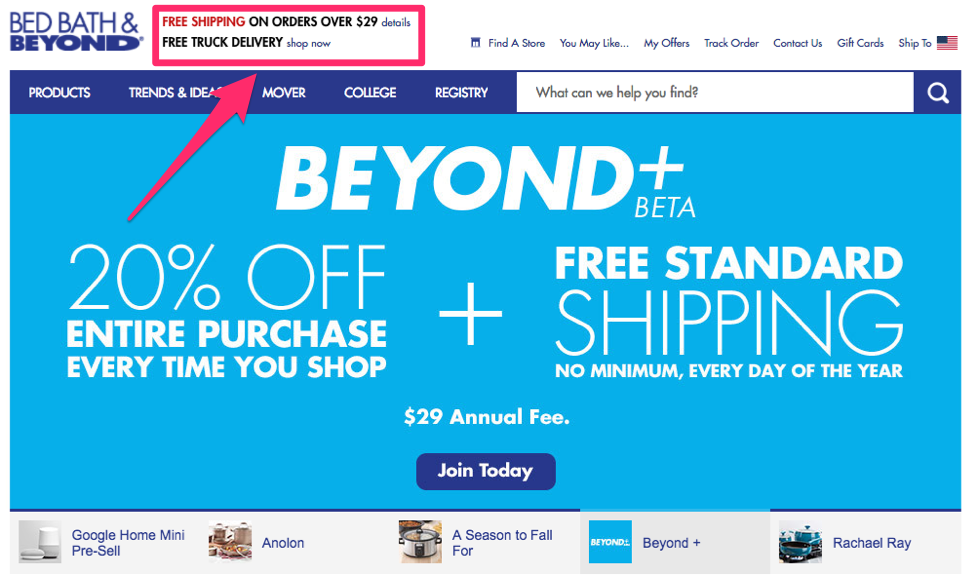 Value proposition by Bed Bath & Beyond