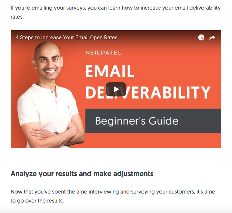 Neil Patel YouTube thumbnail image with text describing the video content on the subject of email deliverability. 