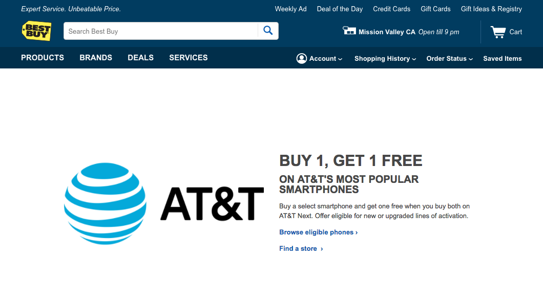 A screenshot of a Best Buy promo.