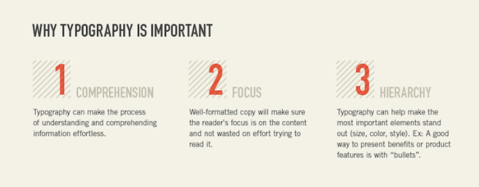 Infographic of why typography is important.